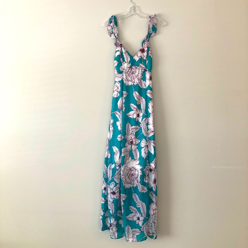 Tropical Print Maxi Dress